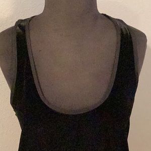 Holiday black velvet tank top